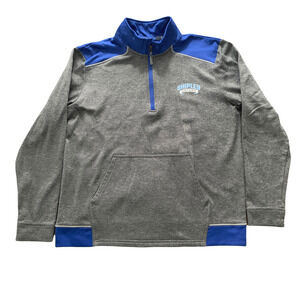 Champion Shipley Gators Mens Fleece Sweatshirt Large Gray Blue 1/4 Zip Pullover